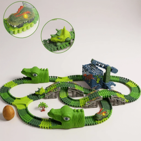 Pista De Carrinho Dinossauro Com Luz 277 Peças