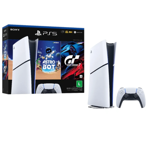 Playstation 5 Slim Digital – Pacote Astro Bot E Gran Turismo 7 Branco