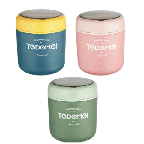 Pote Térmico Com Colher Em Aço Inox 530ml