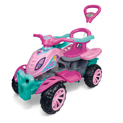 Quadriciclo Maral Com Som E Empurrador Spider Rosa