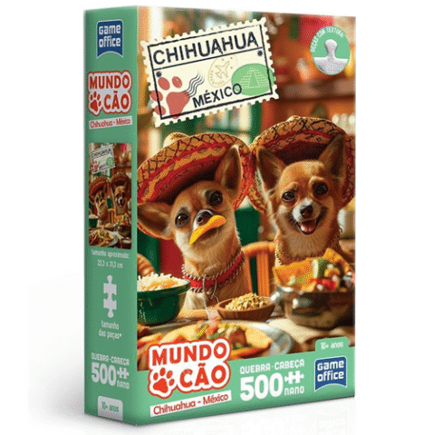 Quebra-cabeça: Coleção Mundo Cão Chihuahua Mexicano 500 peças nano