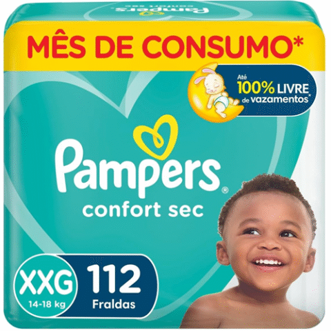 Fraldas Pampers Confort Sec XXG 112 Unidades