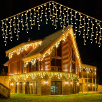 Cascata 400 Leds Decoração Natal Enfeites Natalinos 10m 8 Funções Luz Branco E Quente Fria