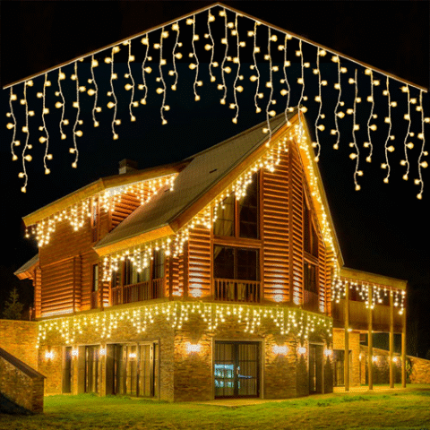 Cascata 400 Leds Decoração Natal Enfeites Natalinos 10m 8 Funções Luz Branco E Quente Fria