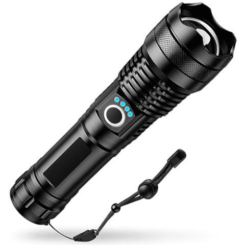 Lanterna Tática Recarregável LED Ultra Potente de Longo Alcance