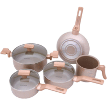 Conjunto 5 Panelas Sartin Cook Estrutura em Alumínio Revestida em Cerâmica Mimo Style