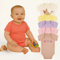 Kit 5 Conjuntos Manga Curta Bodie Body Total Kids