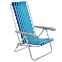 Cadeira De Praia Baixa Reclinável Em Alumínio Bali Azul – Tramontina