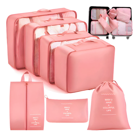 Kit 7 Peças Necessaire Organizador Mala Portátil Viagem