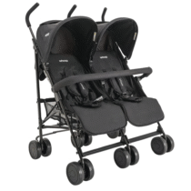 Carrinho De Bebê Para Gêmeos Youme Ii Kiddo Preto