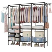 Arara Cabideiro Closet Roupas Sapateira Cabides Triplo Preto