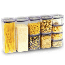 Kit 10 Organizadores Pote Hermético Empilhável Em Acrílico