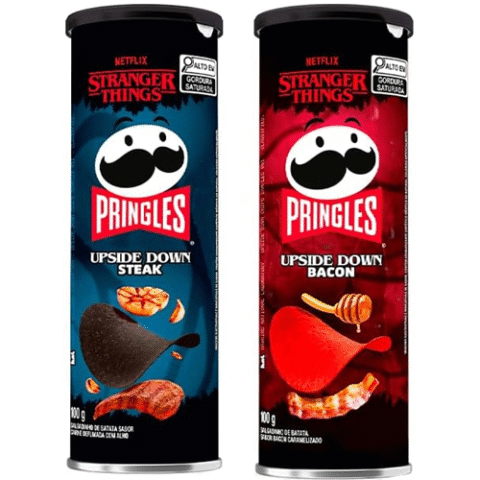 Pack Pringles Stranger Things Bacon 100g e Steak 100g