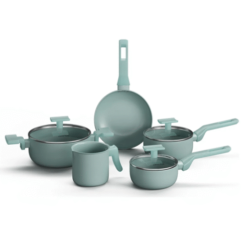 Jogo de Panelas Mimo Style Sartin Cook 5 Peças Cor Aquamint