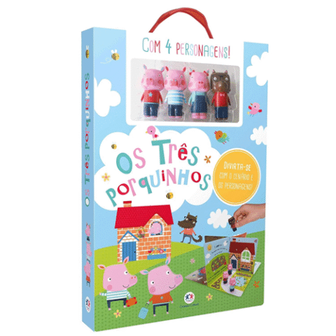 Os Três Porquinhos: Divirta-se com o cenário e os personagens!