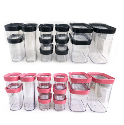 Kit 12 Potes Herméticos Para Mantimentos De Acrilico