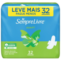 Sempre Livre Absorvente Externo Adapt Suave com Abas 32 unidades