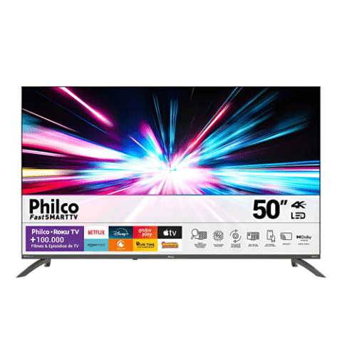 Smart TV 50” Philco PTV50VA4REGB Roku TV LED Dolby Audio