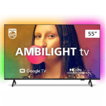 Smart TV Philips Ambilight 55″ 4K Google TV Comando de Voz