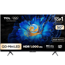 Smart TV TCL 50″ Polegadas QLED Mini LED 4K C6KS WiFi Bluetooth Google TV HDR10+ Dolby Atmos