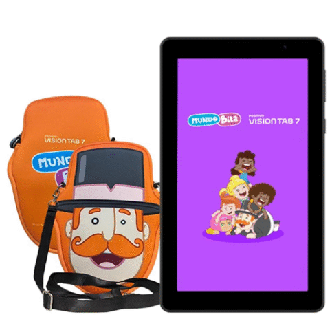 Tablet Mundo do Bita Positivo Vision Android 64GB Octa-Core Wi Fi Tela 7′ + 2 Capas de proteção