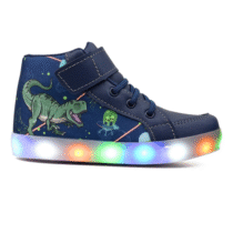 Tênis Infantil Led Botinha Dinossauro Velcro – Tam. 21 Ao 34