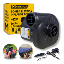 Bomba Elétrica Inflador Manevox 3 Bicos Portátil para Encher Esvaziar Infláveis Bivolt