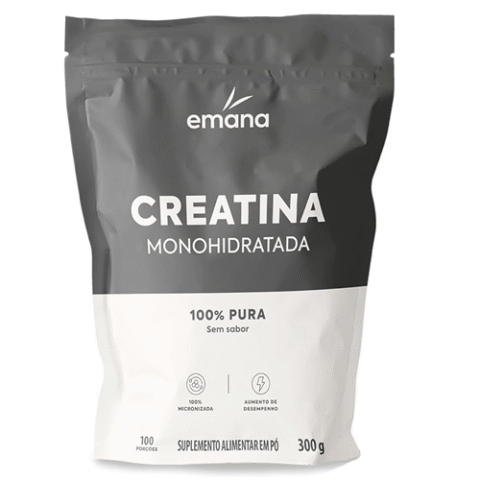 Emana Creatina Monohidratada 100% Pura Sem Sabor Micronizada 300g