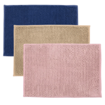 Kit 3 Tapetes Microfibra Rozac Bolinha 38cm x 58cm Sortido