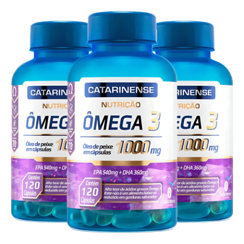 Kit 3 Unidades Ômega 3 1000mg Catarinense Pharma (360 Cápsulas) Sabor Sem sabor