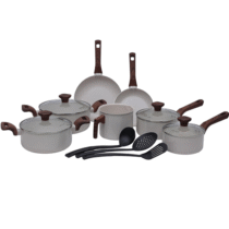 Jogo de Panelas Cerâmica 10 Peças Indução Pratic Cook Marmol Mimo Style